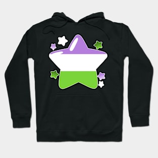 LGBTQ+ Pride Flag Stars - Genderqueer Hoodie